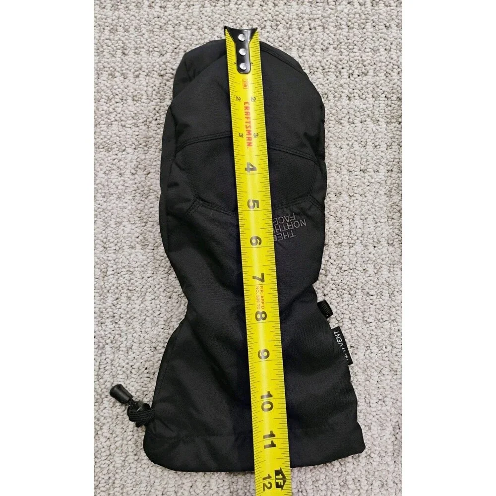 North Face Hyvent Skiing Mittens Medium Black Adjustable Strap Waterproof